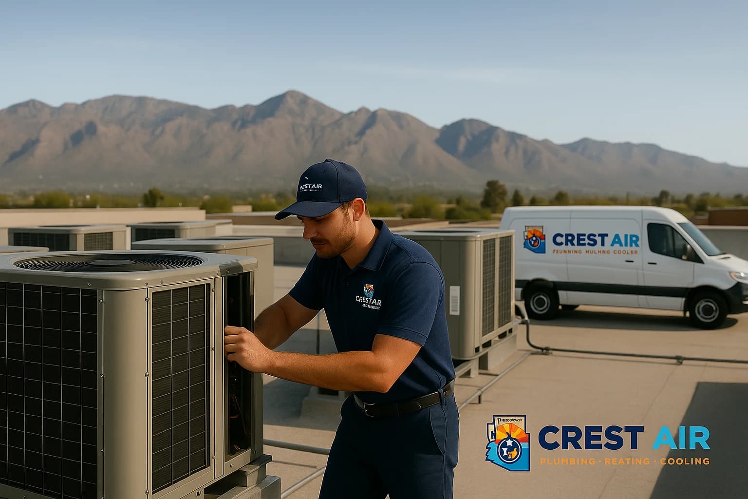 Commercial HVAC basics Commercial rooftop HVAC units on a Tucson building
