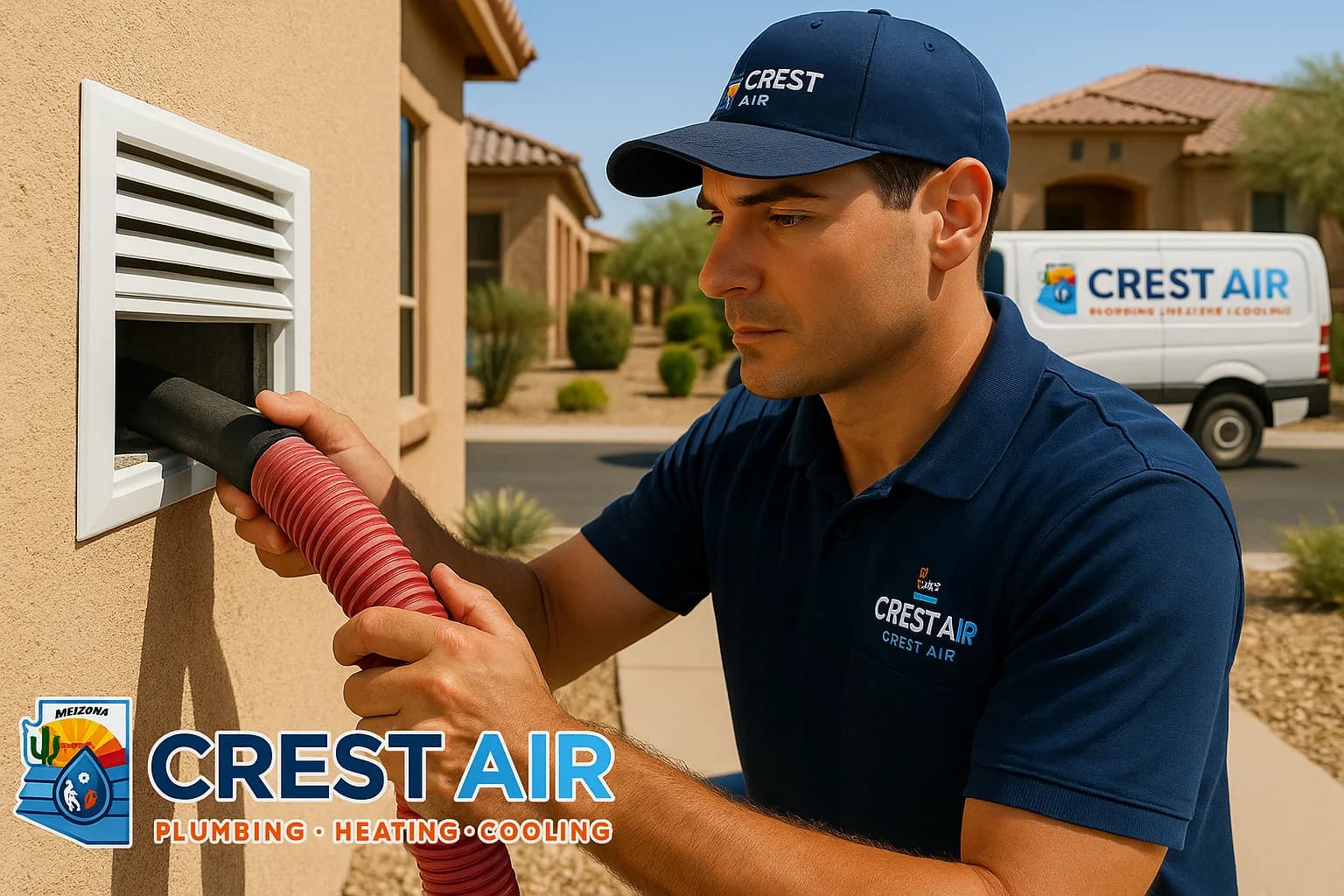 Duct cleaning benefits Duct cleaning in progress at a Tucson home