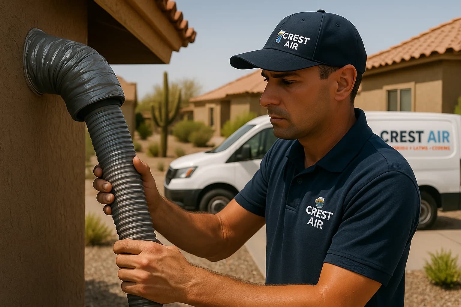 Vacuum extraction Vacuum hose cleaning ductwork in an attic