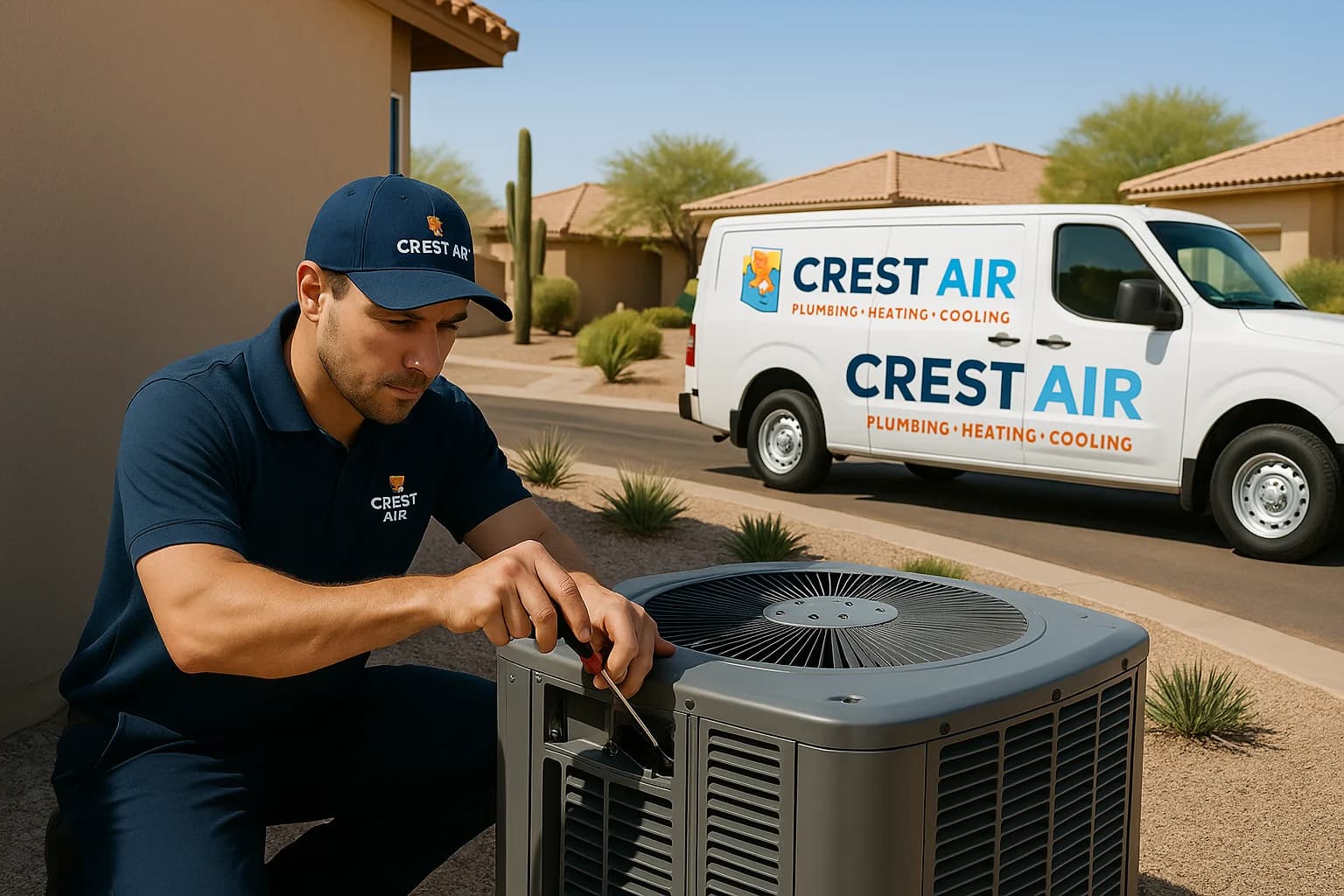 Emergency HVAC repair Tucson hero image Emergency HVAC repair response crew serving Tucson